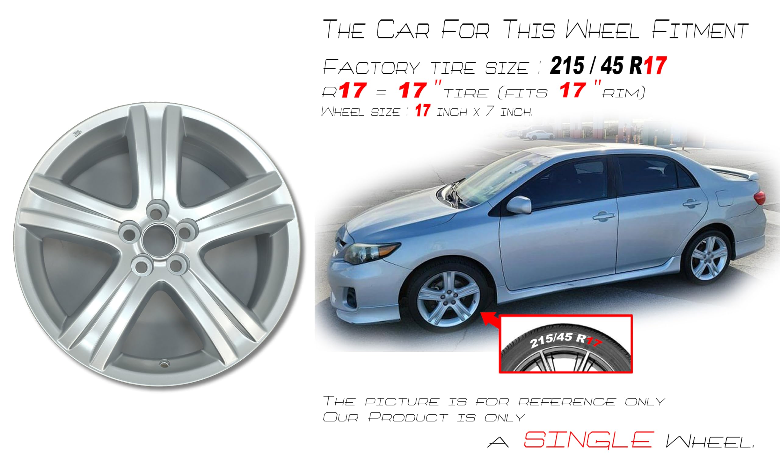 Amazon.com: For Toyota Corolla Matrix OEM Design Wheel 17